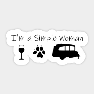 Airstream Basecamp "I'm a Simple Woman"  - Wine, Dogs & Basecamp Sticker